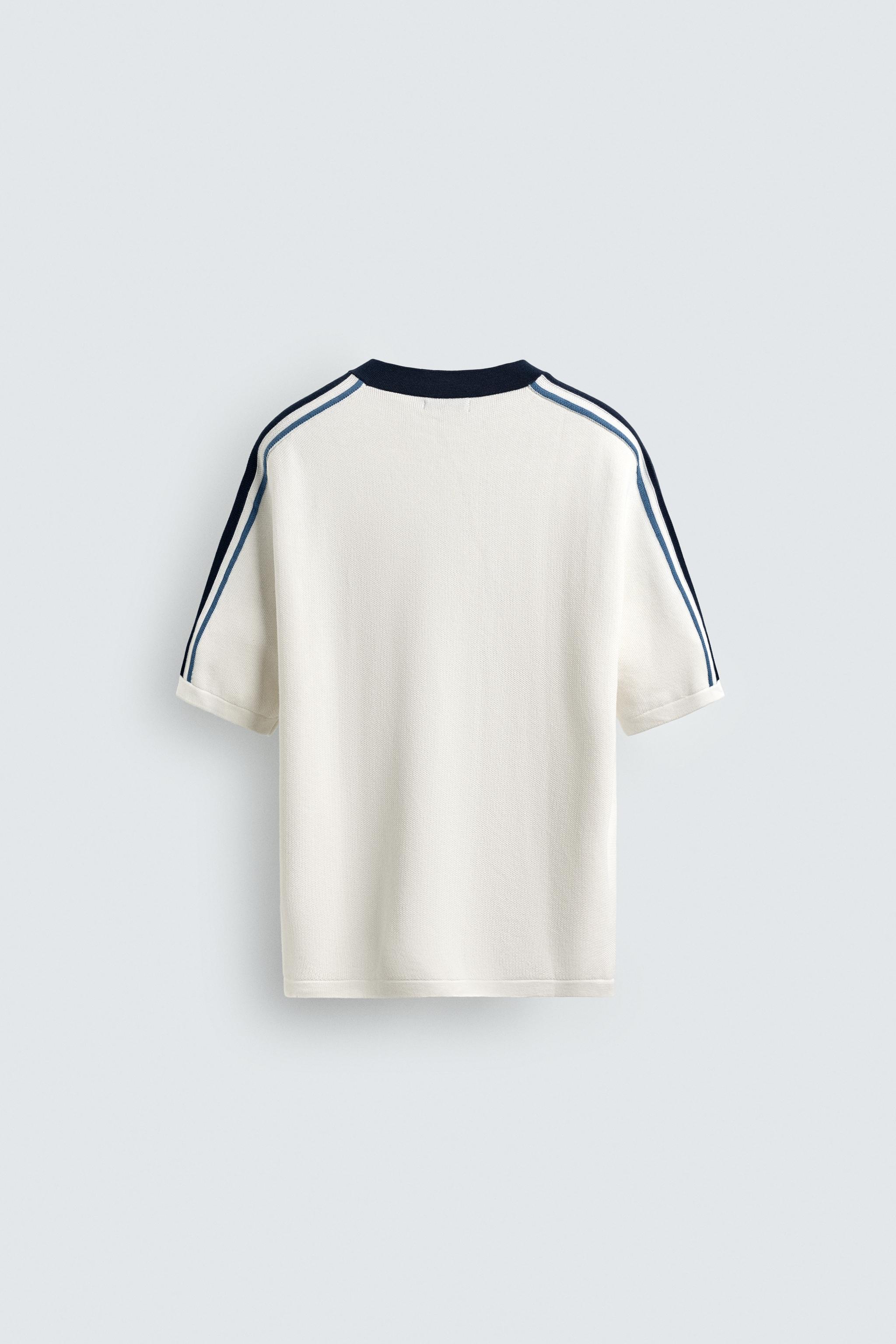 RETRO STRIPE KNIT T-SHIRT - Oyster-white | ZARA United States