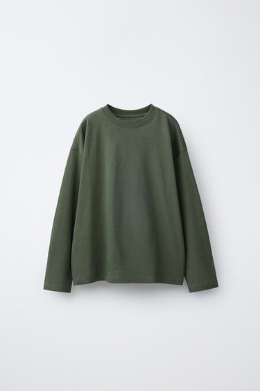 CAMISETA LISA - Verde de Zara - Imagen 0