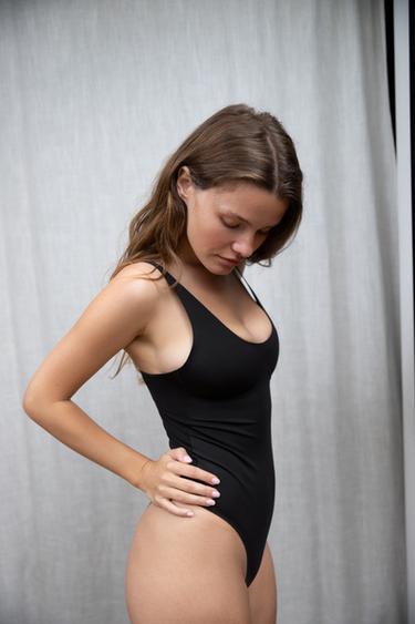 Zara POLYAMIDE BODYSUIT - Black