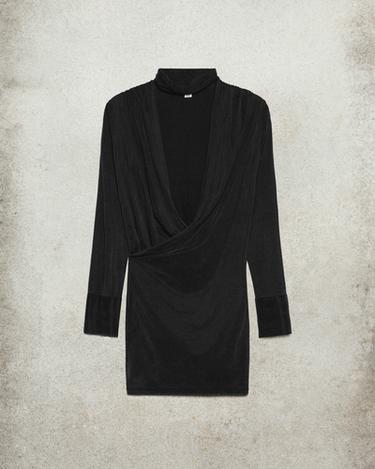 LUDOVIC DE SAINT SERNIN x ZARA ドレープワンピースブラックZaraのLUDOVIC DE SAINT SERNIN x ZARA ドレープワンピース - ブラック 