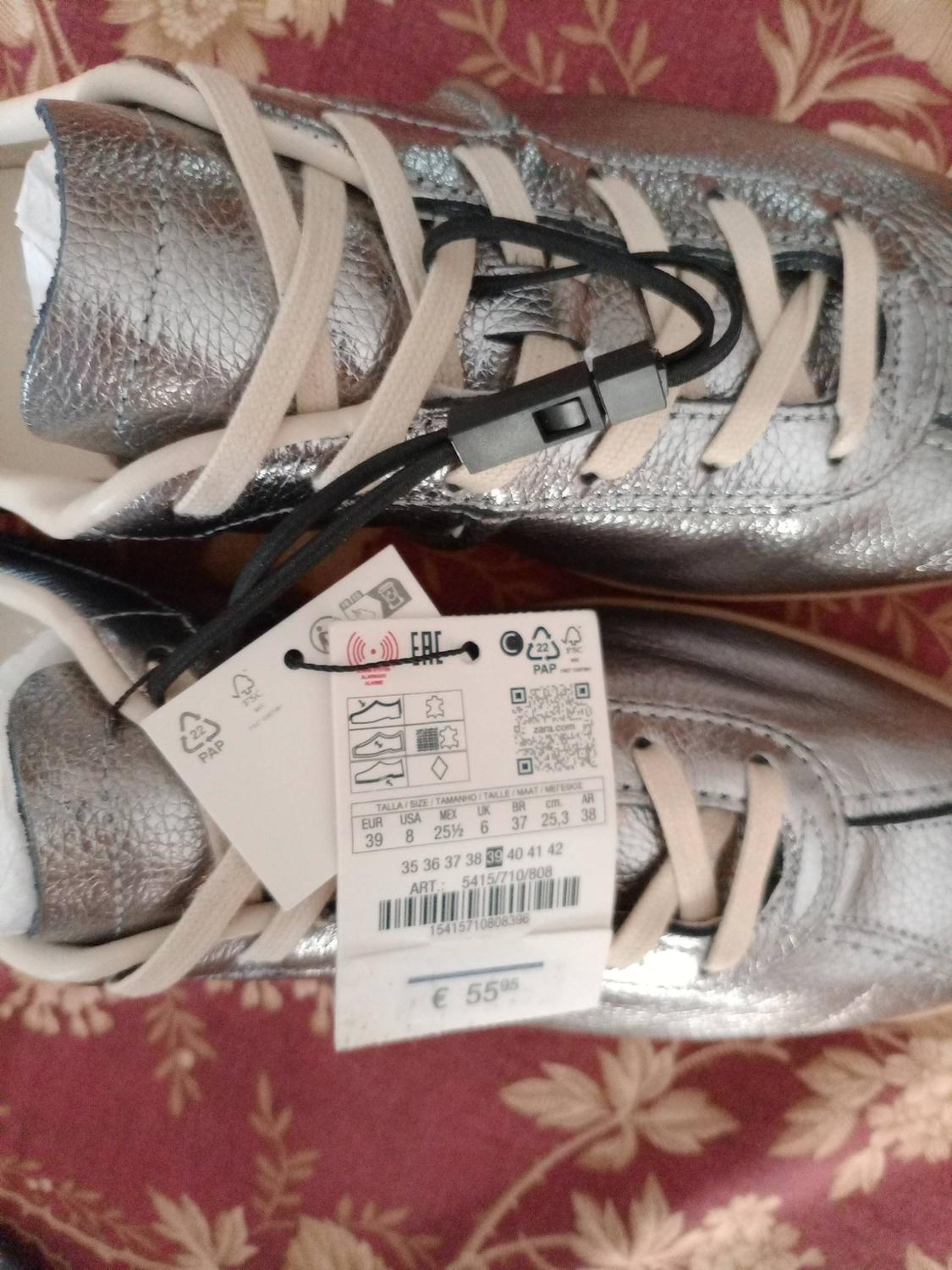 METALLIC LEATHER TRAINERS - Image 8