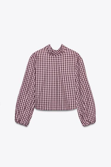 GINGHAM POPLIN SHIRT - Pinks by Zara - Image 6
