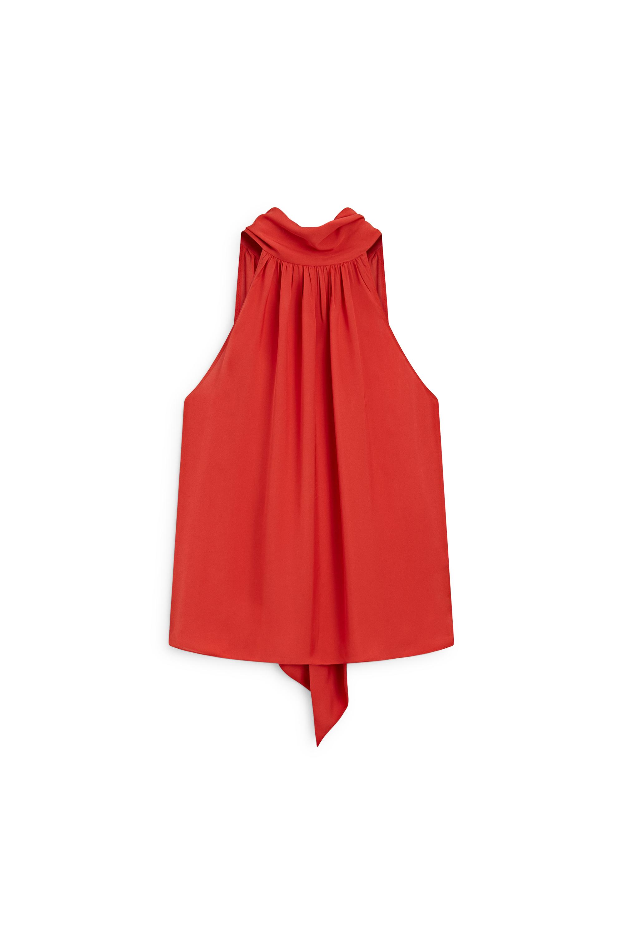 Flowy halter top with tie detail - Red / Orange | ZARA Canada Flowy halter top with tie detail - Red / Orange | ZARA Canada