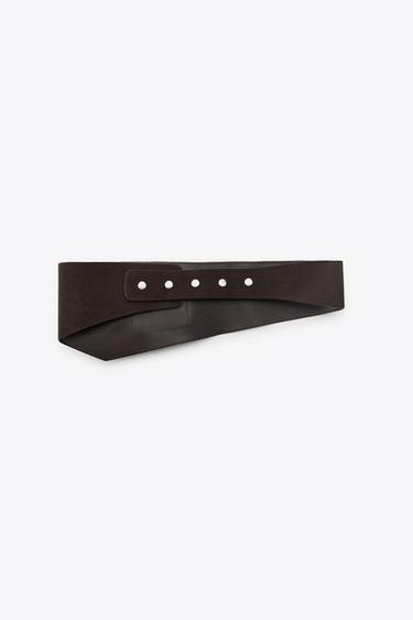 CEINTURE BANDEAU EN CUIR AVEC POCHES - Chocolat de Zara - Image 4