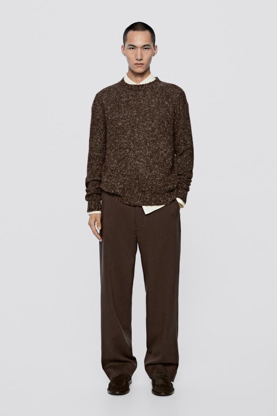 Zara Flecked knit sweater - LIMITED EDITION - Brown - Image 0