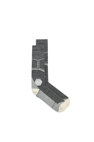 Zara TEXTURED SKI SOCKS - Ecru