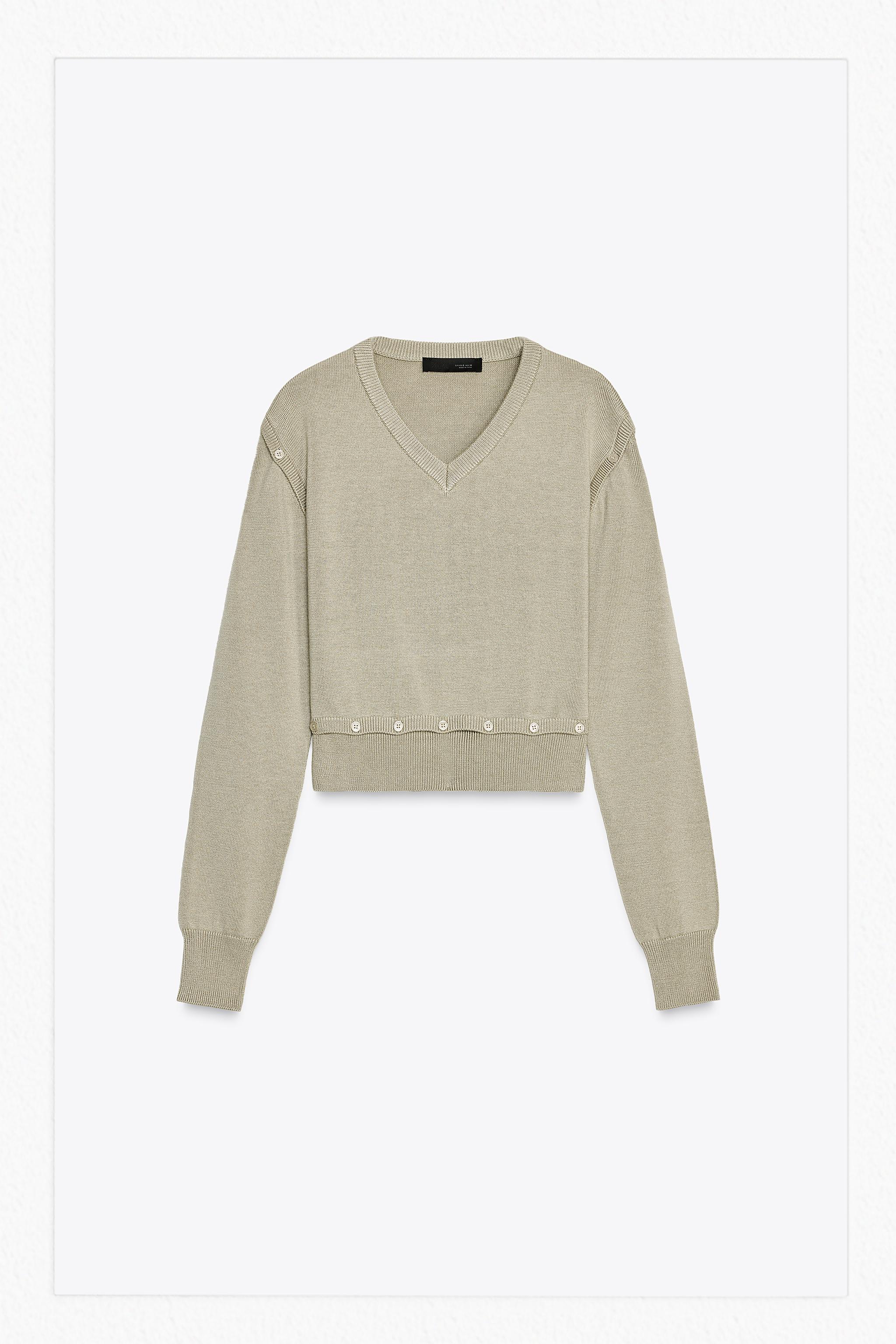ZARA ソフトVネックスウェット トップス org.jpg