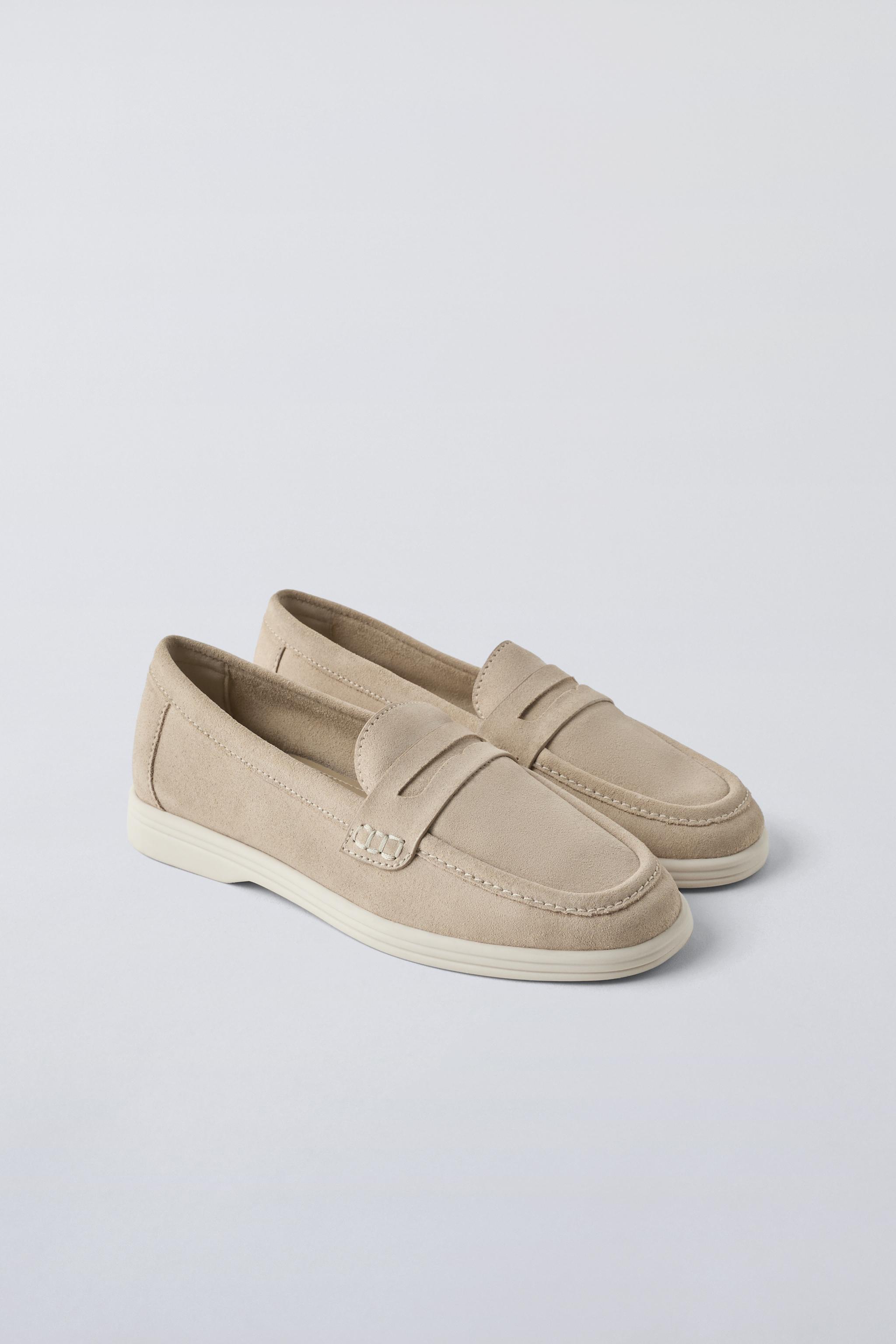 Zara split suede loafers top