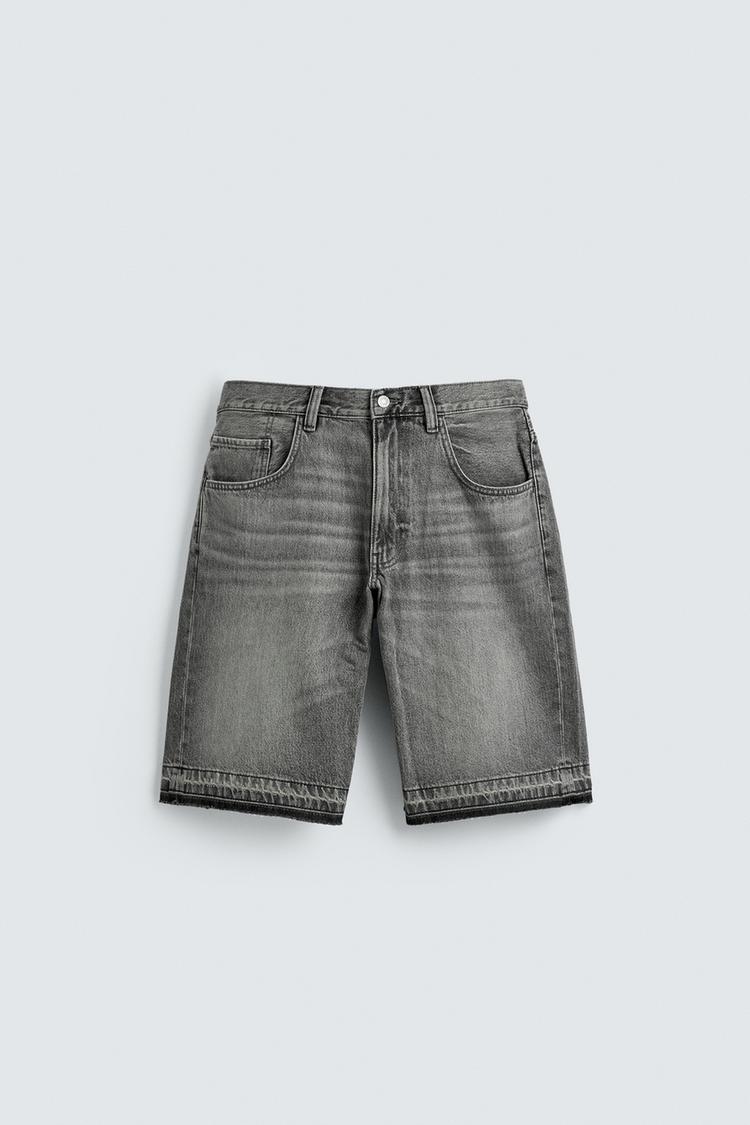 ZARA RELAXED FIT DENIM BERMUDA SHORTS