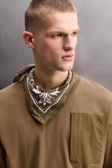 LONG SLEEVE T-SHIRT WITH POCKET - Light brown by Zara - Image 4