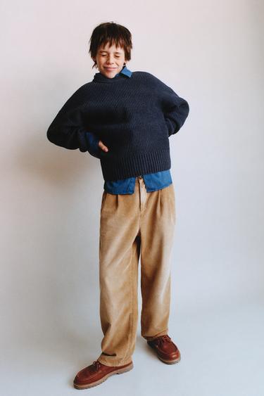 CHENILLE KNIT JUMPER - Blue / Grey by Zara