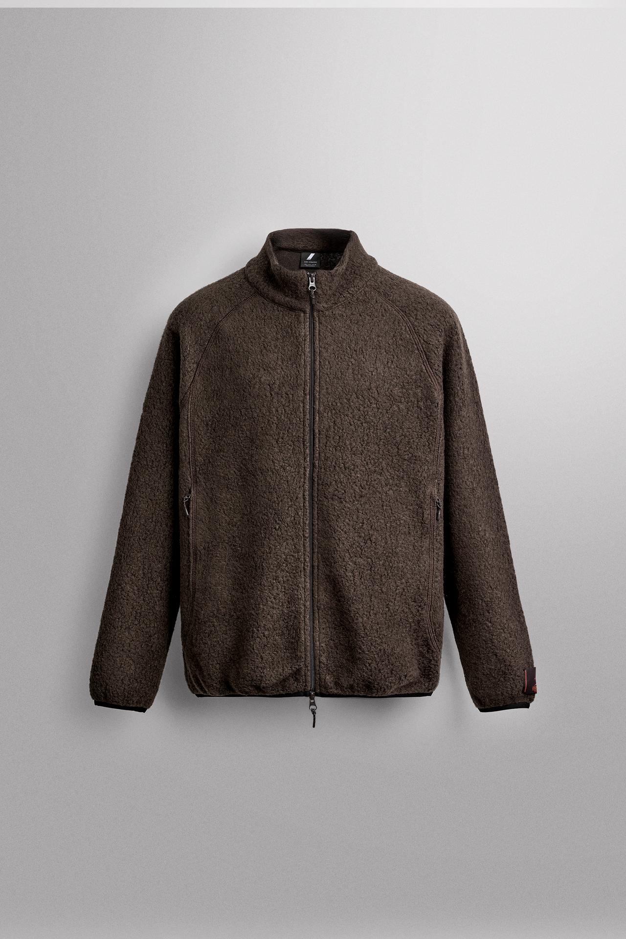 MANTECO® WOOL-BLEND FLEECE JACKET — Brown