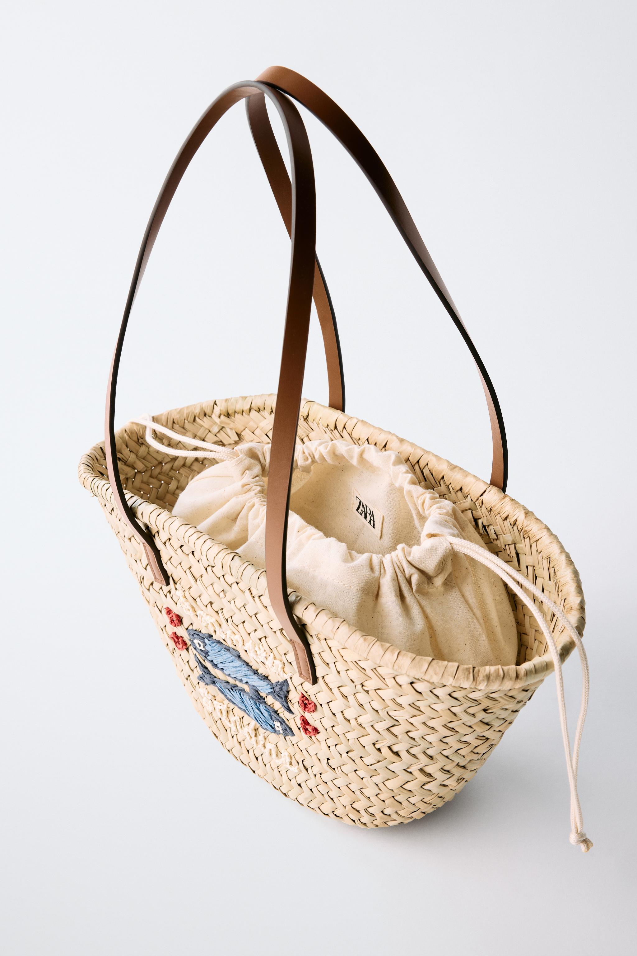 FISH RAFFIA TOTE BAG
