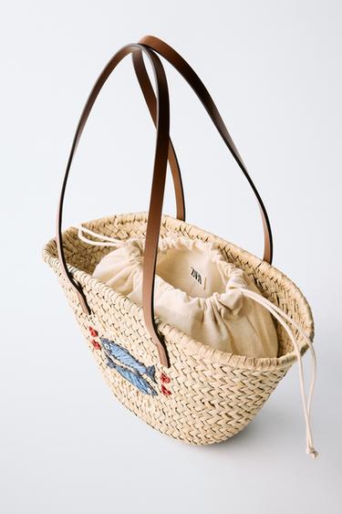 FISH RAFFIA TOTE BAG - Ecru White by Zara - Image 5