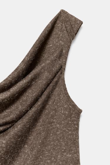 TOP RUSTIQUE ASYMÉTRIQUE - Marron de Zara - Image 5