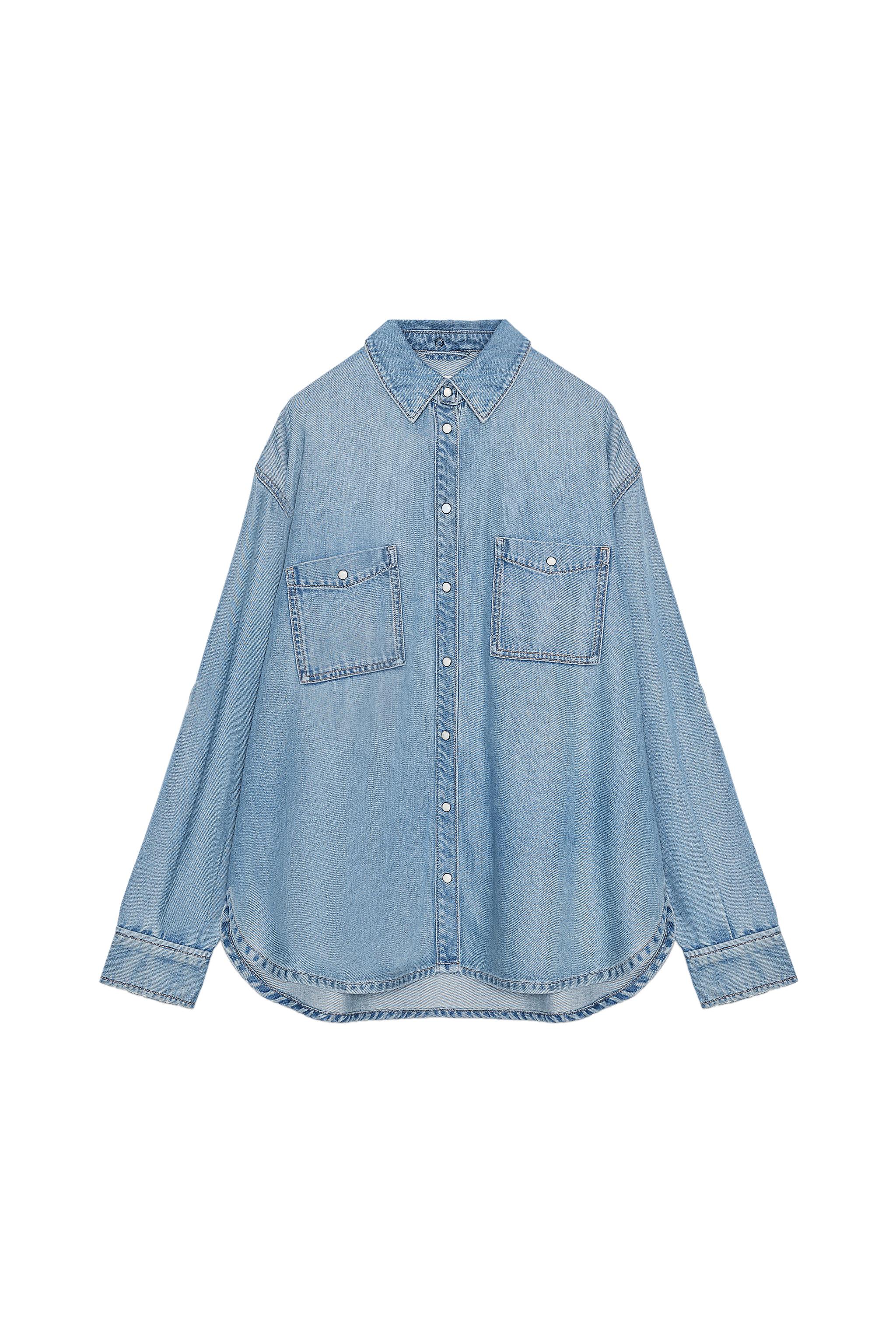 OVERSIZED DENIM SHIRT - Mid-blue | ZARA South Africa