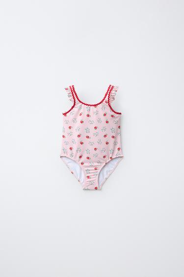 1-6 YEARS/ STRAWBERRY WAVE SWIMSUIT - Pink by Zara