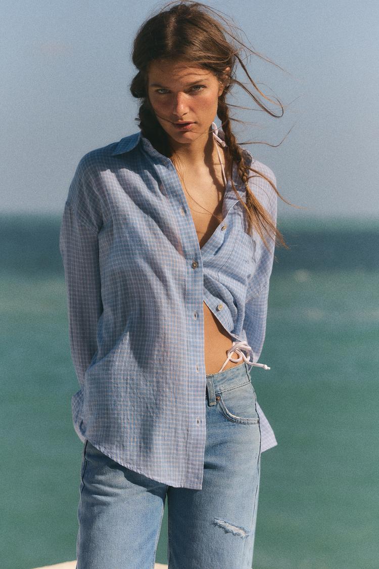 OVERSIZE MÜSLİN CEPLİ GÖMLEK