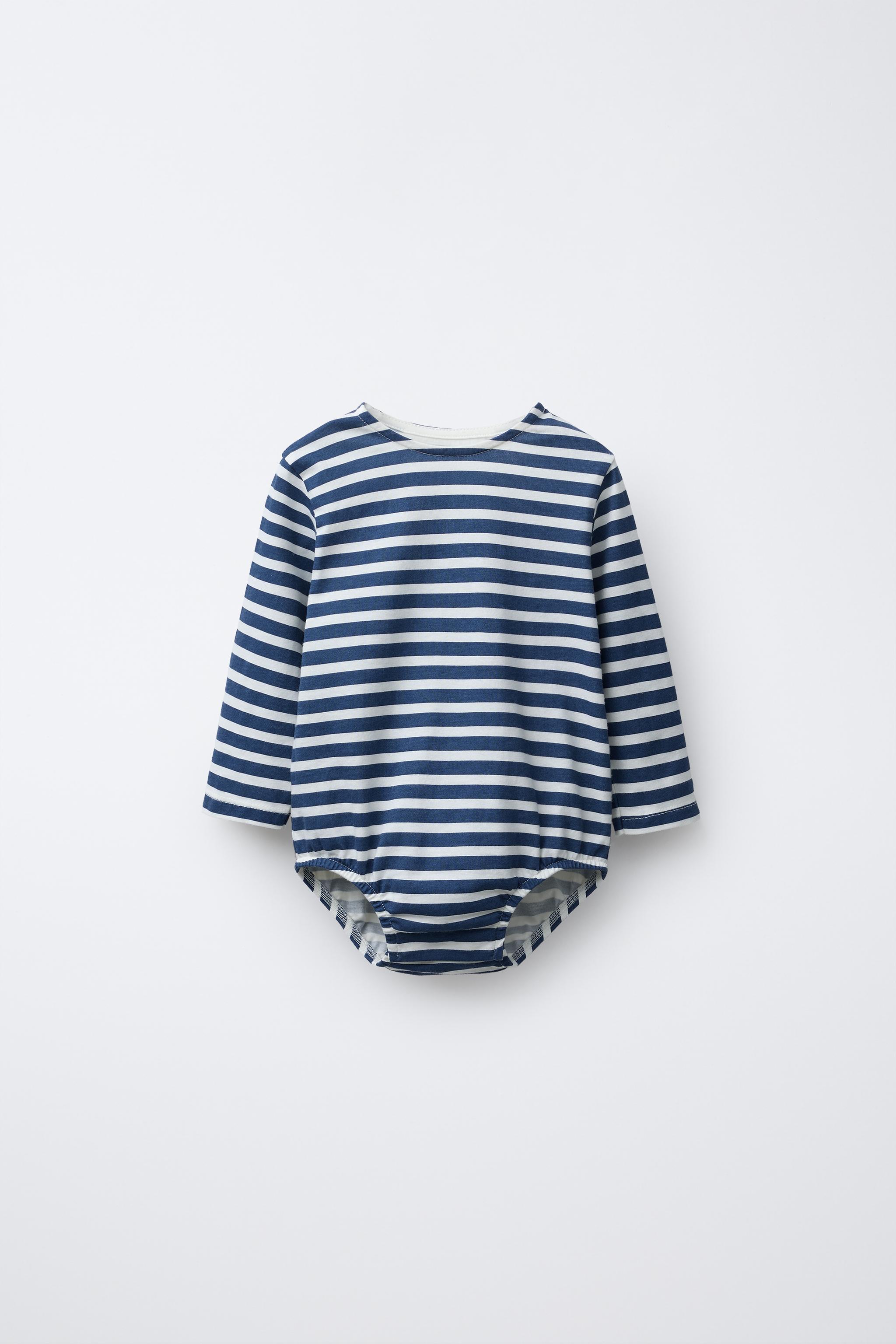 STRIPED BODYSUIT - Navy blue | ZARA United States