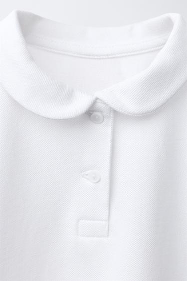PIQUÉ POLO SHIRT WITH PETER PAN COLLAR - White by Zara - Image 1