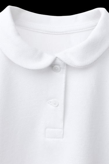 PIQUÉ POLO SHIRT WITH PETER PAN COLLAR - White by Zara