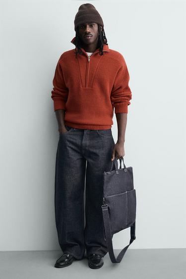 DENIM TOTE BAG - Blue by Zara - Image 0