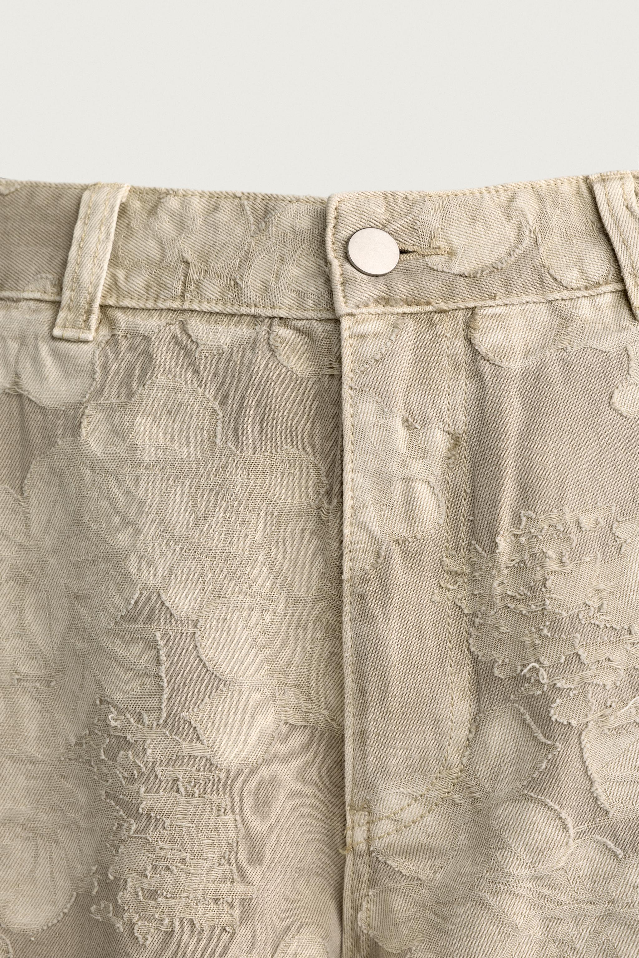 Мужские шорты Zara BAGGY FIT FLORAL JACQUARD SHORTS — фото 8