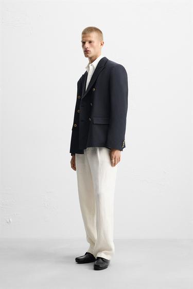 BLAZER CROISÉ - Bleu marine foncé de Zara - Image 3
