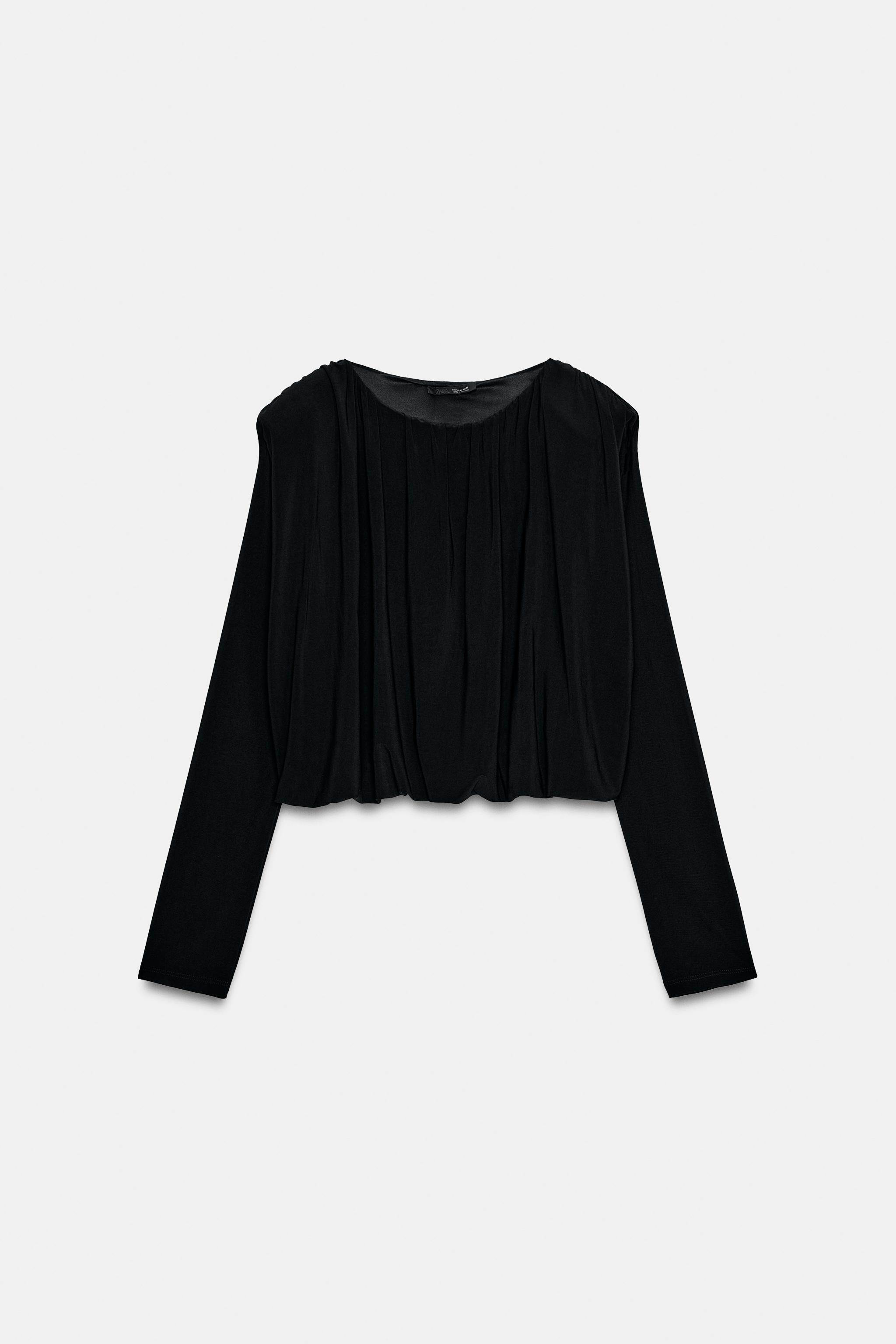 DRAPED SHOULDER-PAD TOP