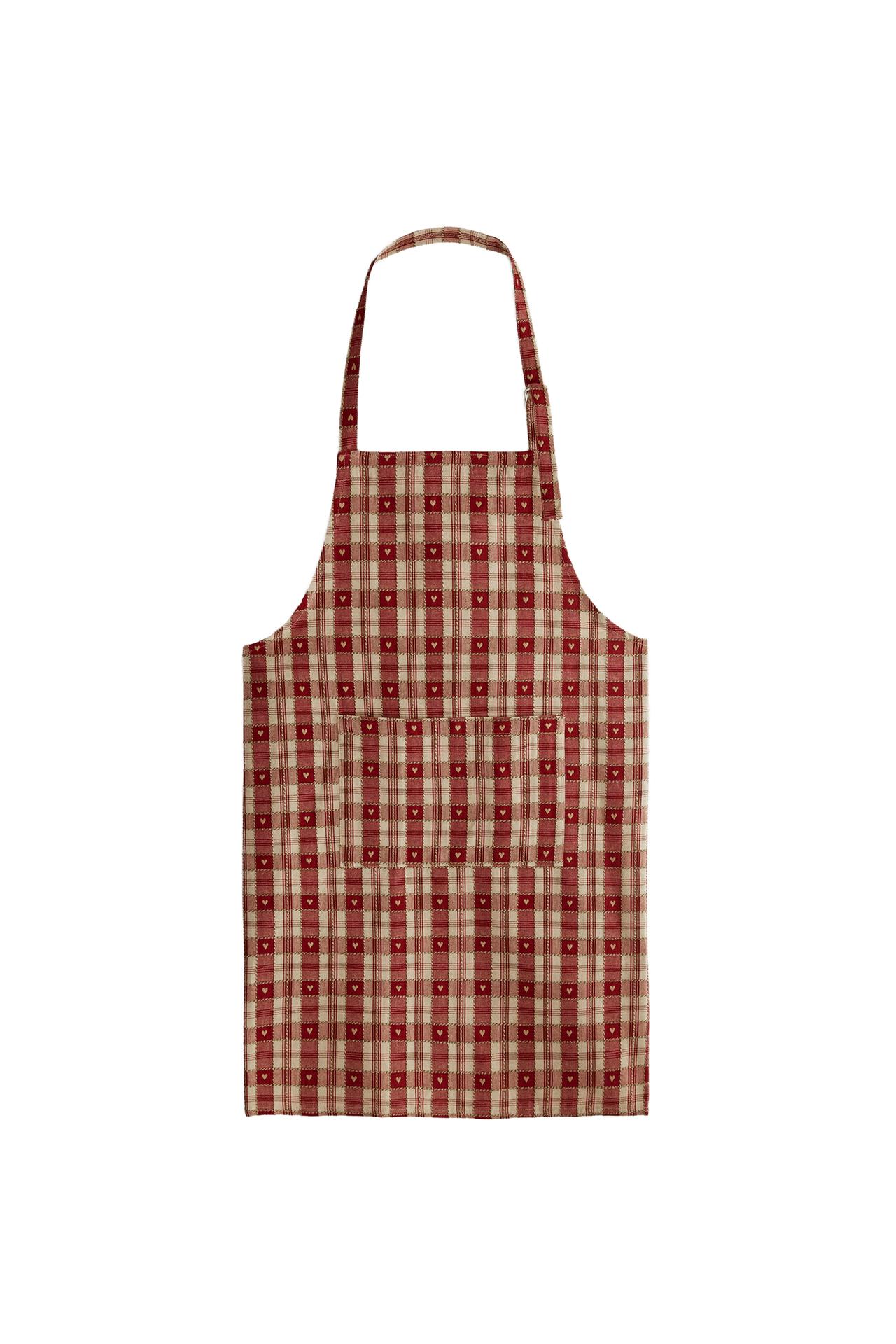 CHRISTMAS CHECK HEART COTTON APRON