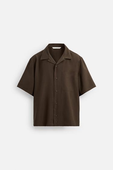 RELAXED FIT FLOWING SHIRT - Chocolate by Zara