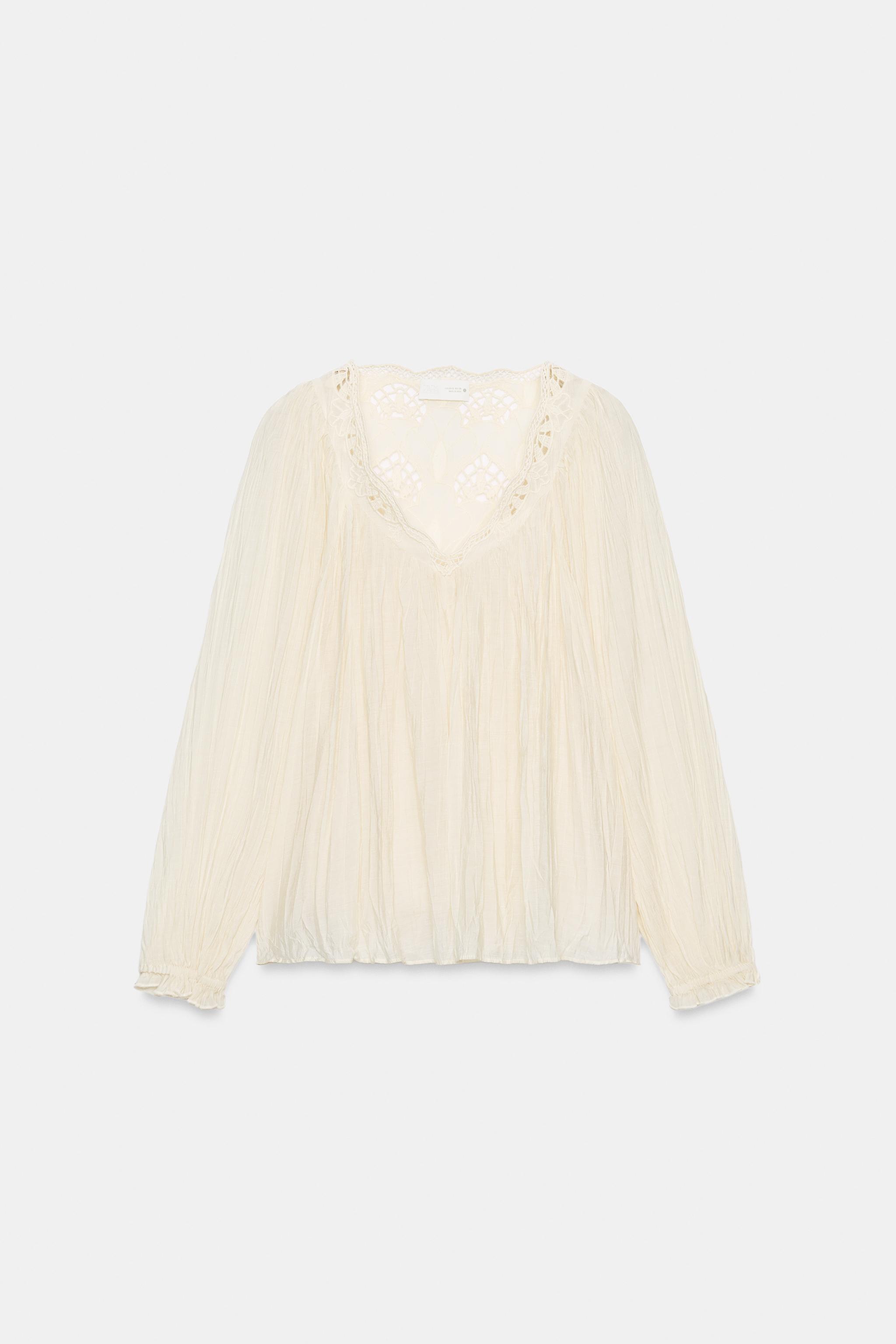 ZW COLLECTION EMBROIDERED CRINKLE BLOUSE