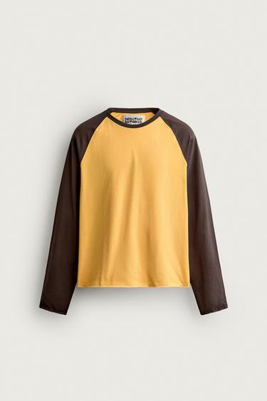 CAMISETA CROPPED FIT COLOR BLOCK - Khaki de Zara