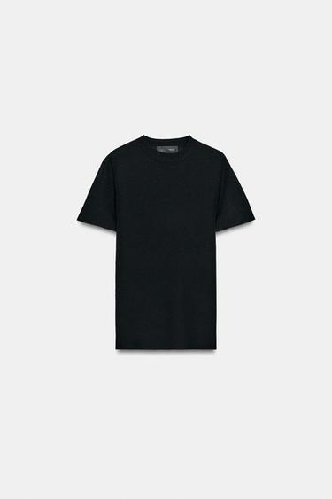 Zara SHORT SLEEVE TOP - Black