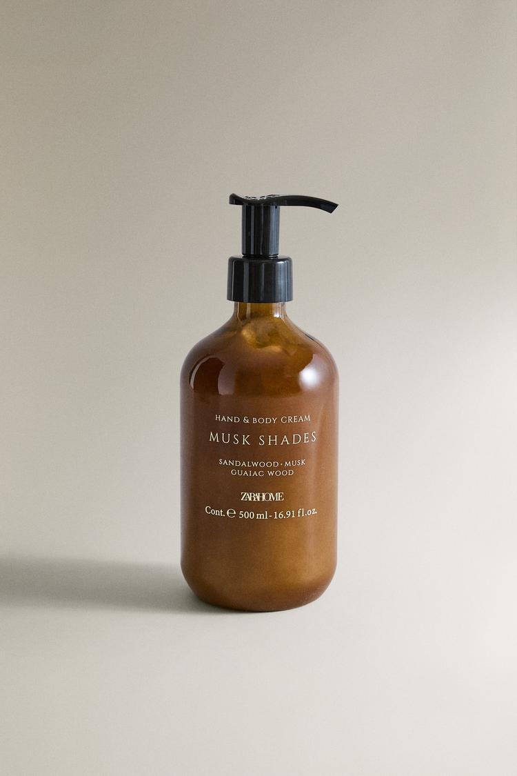 (500 ML) MUSK SHADES HAND AND BODY CREAM — Light yellow