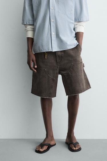 برمودا RELAXED FIT بجيب نجار - بني الخاص بـ Zara