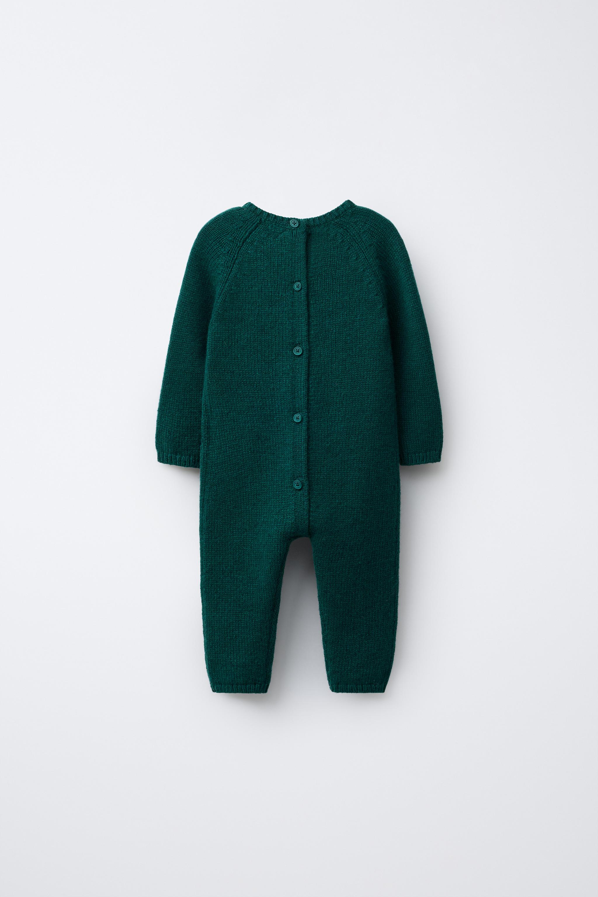 KNIT JUMPSUIT WITH EMBROIDERED BUNNY