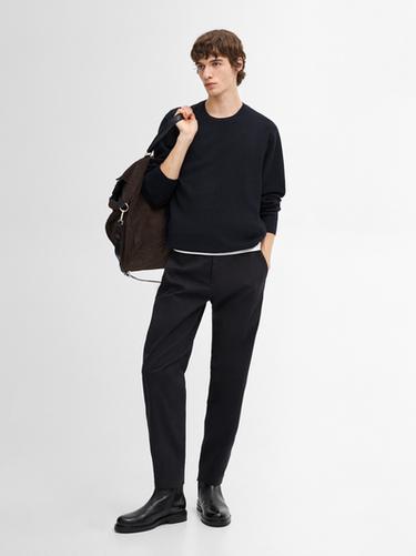 Jersey punto mezcla algodón - Marino de Zara
