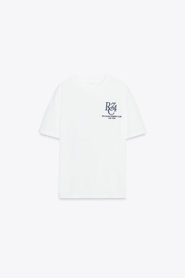 EMBROIDERED SLOGAN T-SHIRT - White by Zara