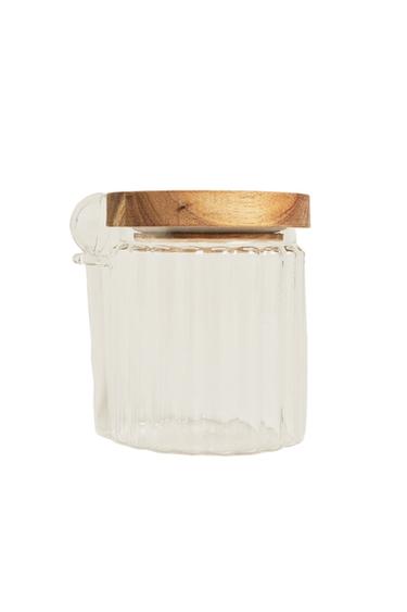 ZAHARNIȚĂ BOROSILICAT ȘI LEMN - Transparent de la Zara