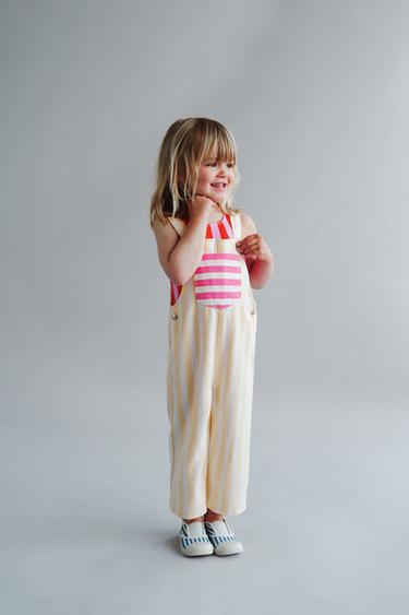 CASA LAWA © STRIPED TWILL DUNGAREES X ZARA KIDS - Ecru by Zara - Image 4