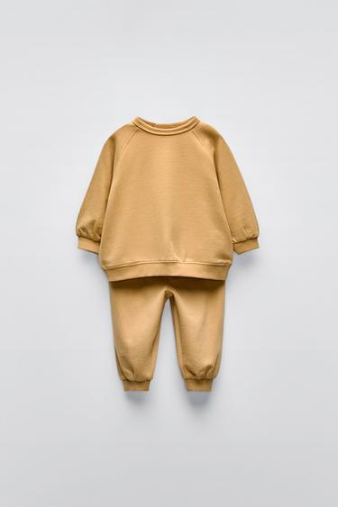 SWEATSHIRT AND JOGGER TROUSERS SET - Ochre by Zara
