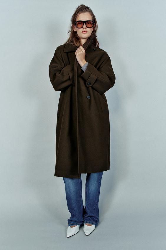 SOFT oversize COAT - Brown by Zara - Image 1