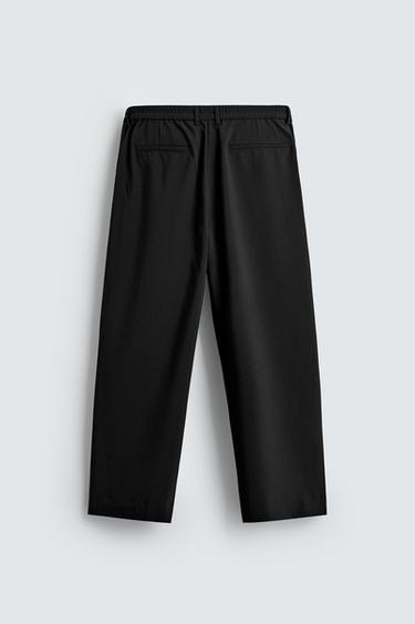 PANTALON COUPE LARGE PLIS - Noir de Zara - Image 6