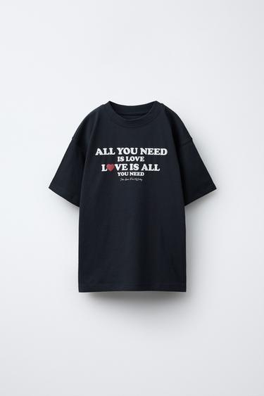 CAMISETA TEXTO "ALL YOU NEED IS LOVE" © PAUL MCARTNEY - Azul de Zara