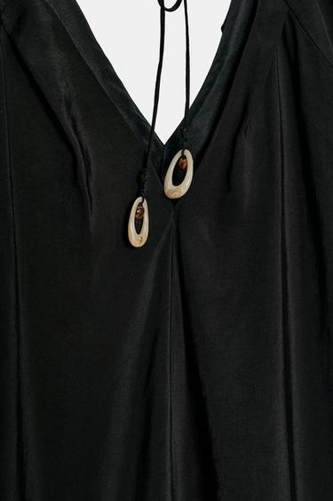 VESTIDO LARGO MANGA ABULLONADA - Negro de Zara