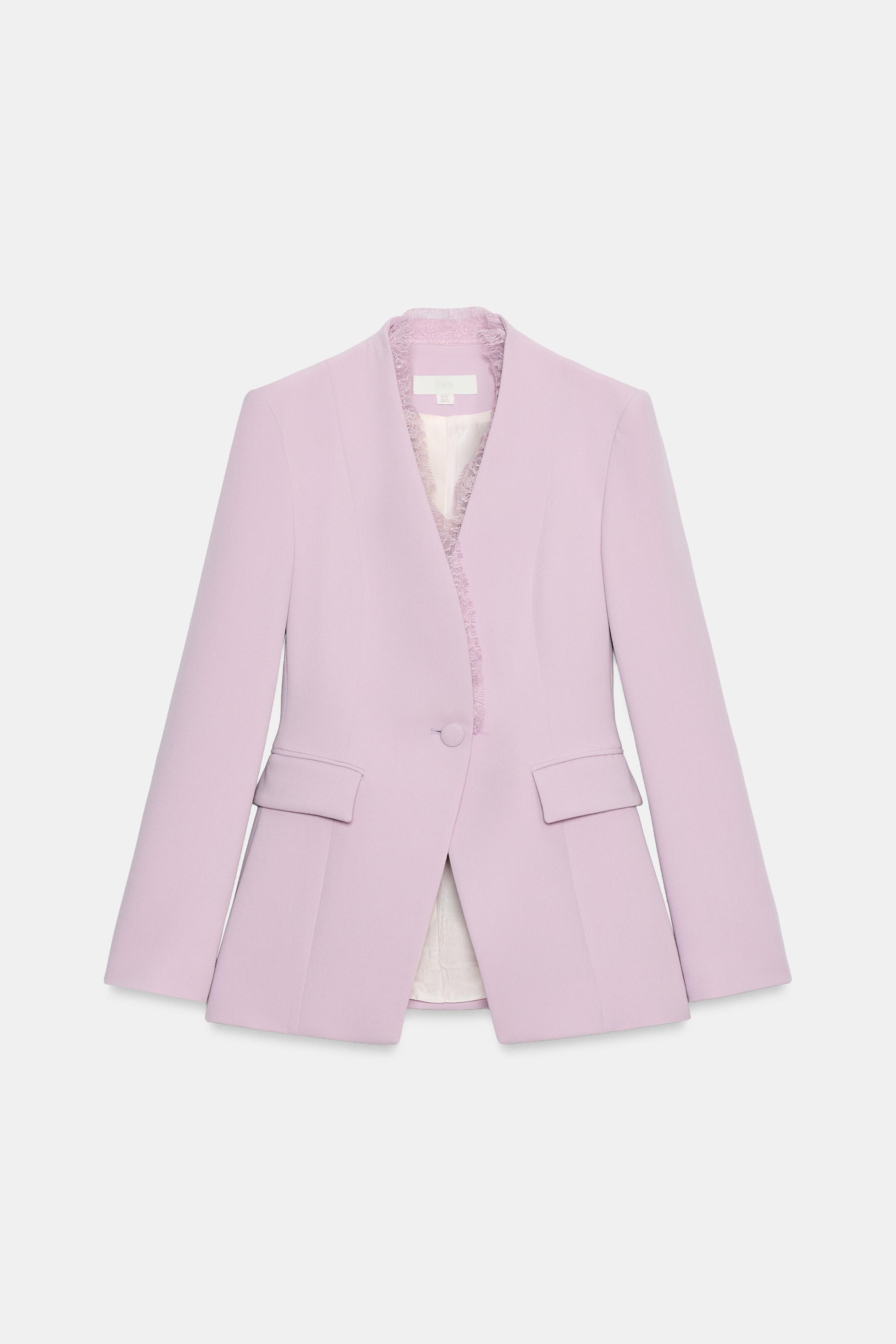 FITTED LACE SHOULDER PAD BLAZER