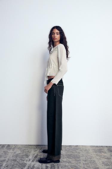 CHEMISE EN MOUSSE BRODÉE - Écru de Zara - Image 2