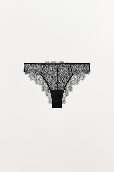 BRAGUITA ENCAJE - Negro de Zara