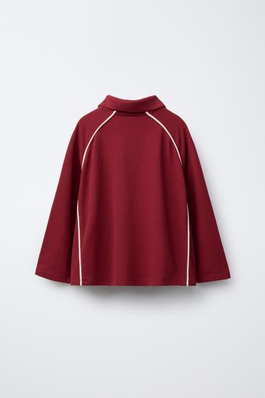 POLO PIQUÉ BRODÉ - Rouge de Zara - Image 1